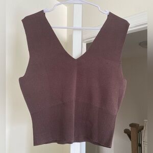 Oak + Fort L Coffee Bean Brown Knit Tank Top